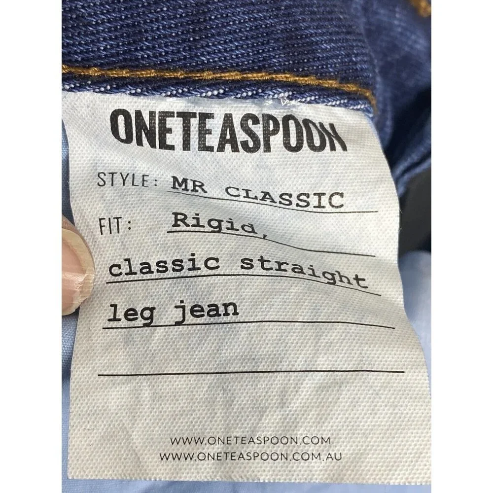 Man x One Teaspoon Mens‎ Mr Classic Rigid Classic Straight Leg Jeans Size 31R